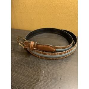 Dominican‎ Republic Large 36” Brown Blue Leather Belt Casual Preppy Golf